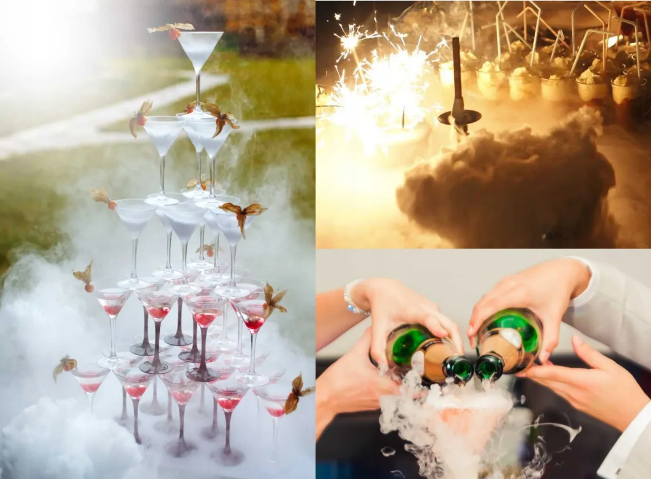 Wieczór pełen magii: wieża kieliszków z drinkami, fajerwerki i nalewanie szampana. Dymiący drink przepis na niezapomniane chwile.