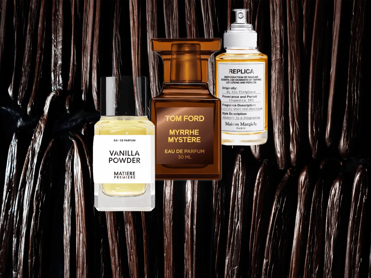 Vanilleparfums Auswahl verschiedene Flakons