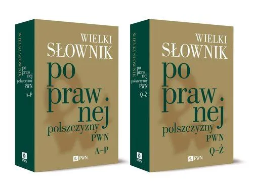 książkowe słowniki języka polskiego PWN na półce