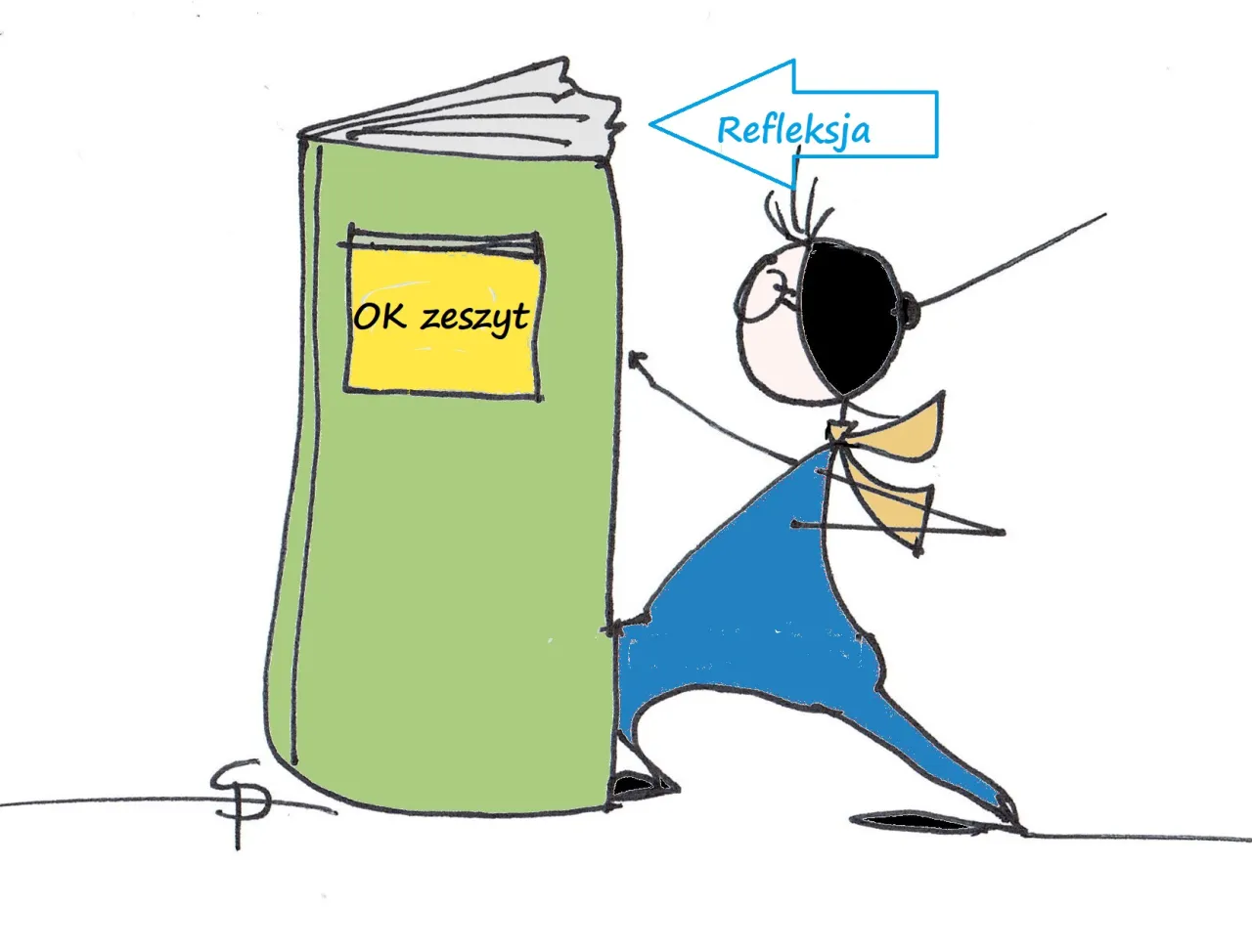 Osoba refleksyjna z książką lub notatnikiem