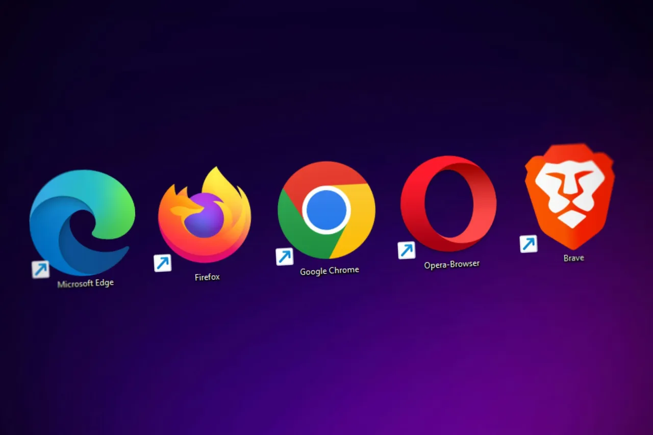 ikony przeglądarek internetowych Chrome Opera Firefox Safari Edge