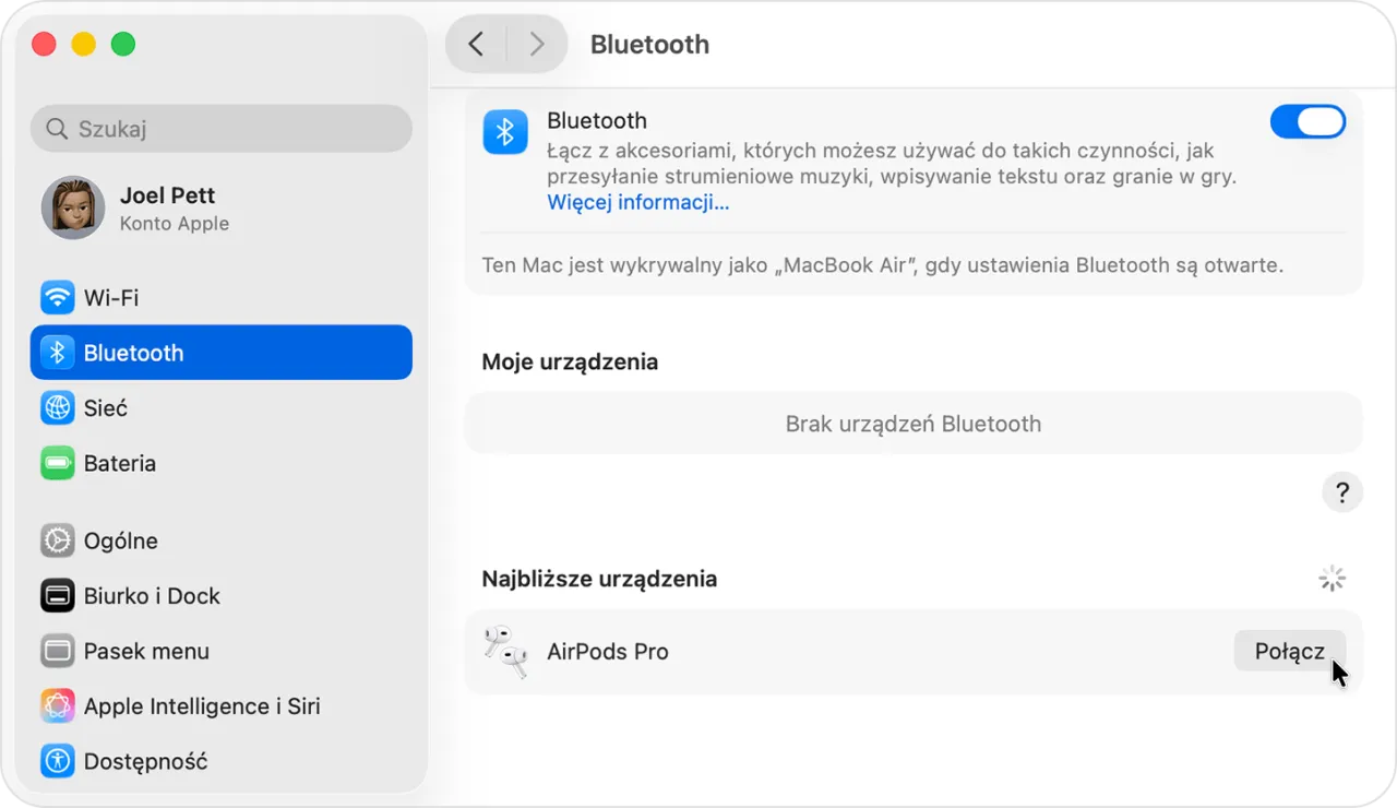 airpods w trybie parowania