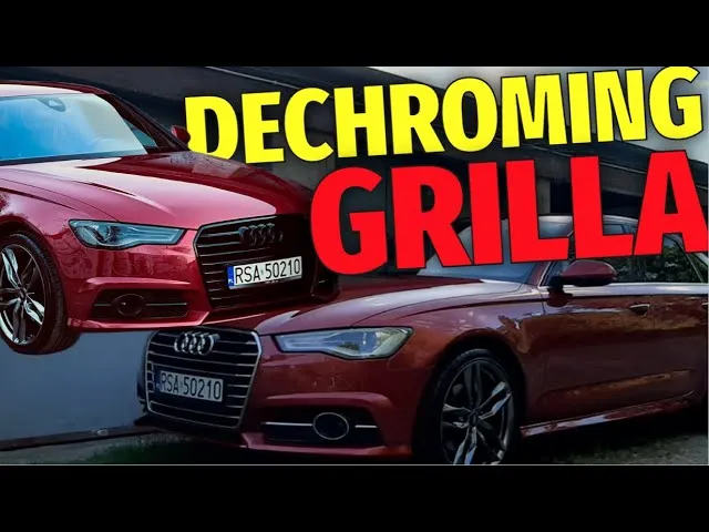 oklejony grill samochodowy przed i po