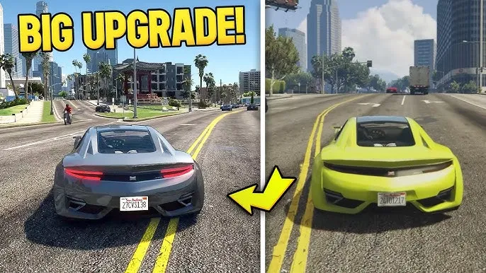 GTA V graphic mod comparison screenshot