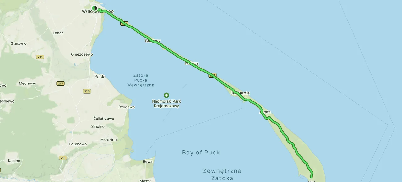 Mapa Polski Władysławowo Hel Zatoka Pucka