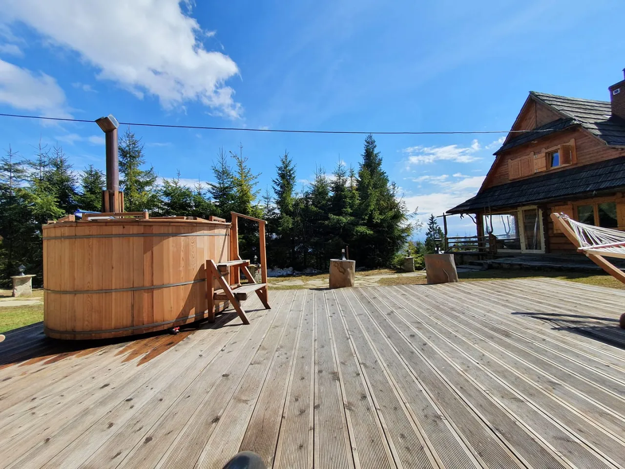 Bac&oacute;wka u Dudka wnętrze, salon z kominkiem, sypialnie