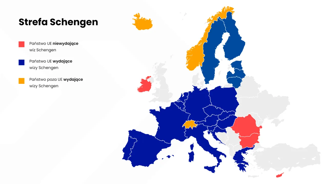 Mapa Rumunii w strefie Schengen