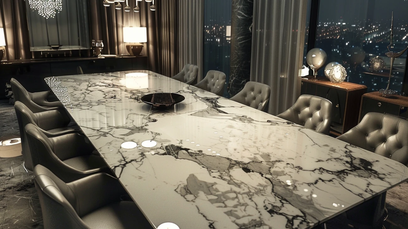 Zdjęcie Marble elegance: Dlaczego stoły z blatem marmurowym?