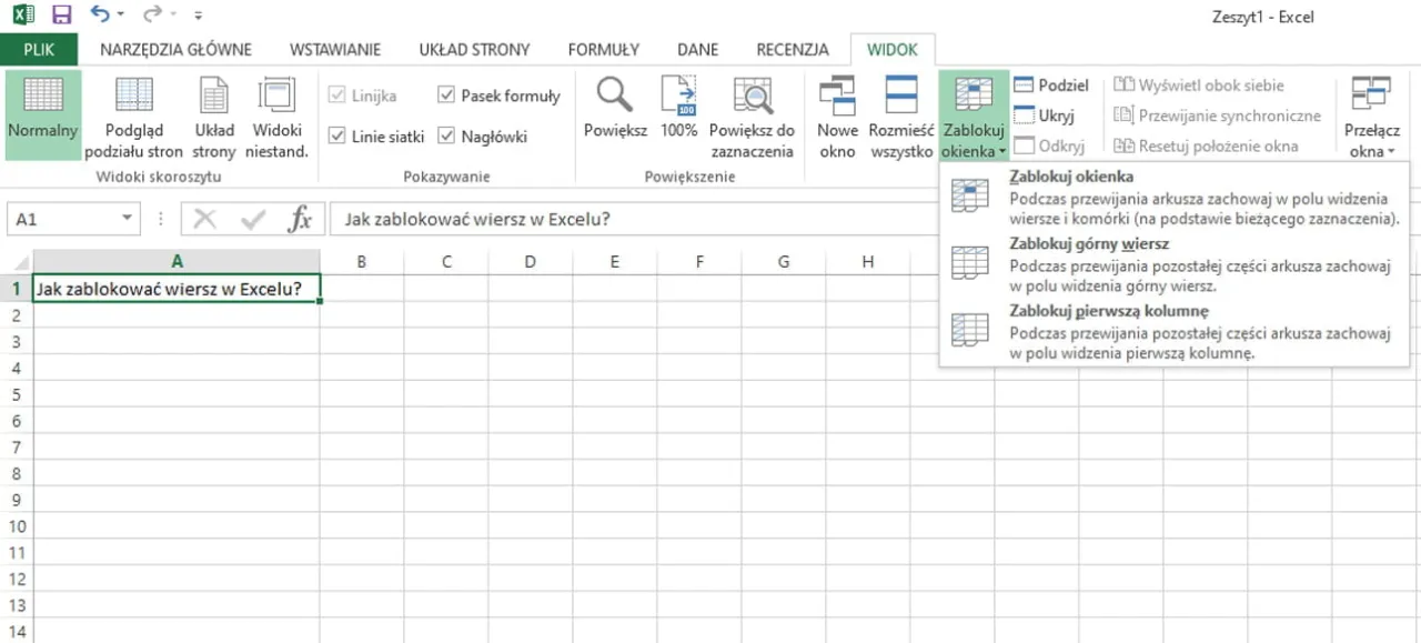 Zdjęcie Jak zablokować górny wiersz w Excelu i ułatwić przeglądanie danych