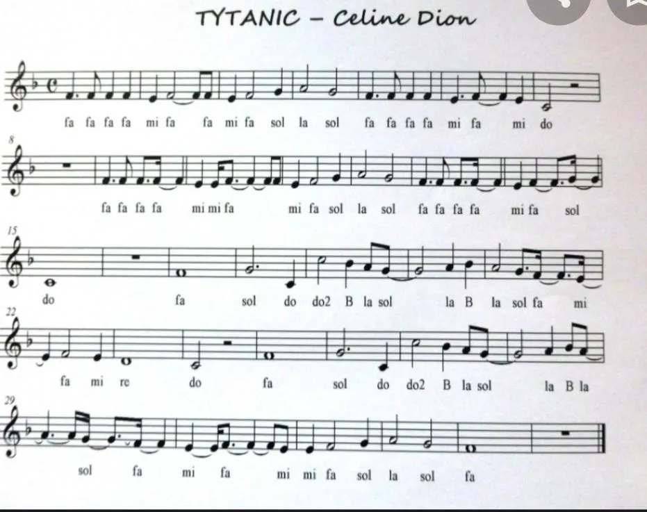 chwyty na flet prosty titanic
