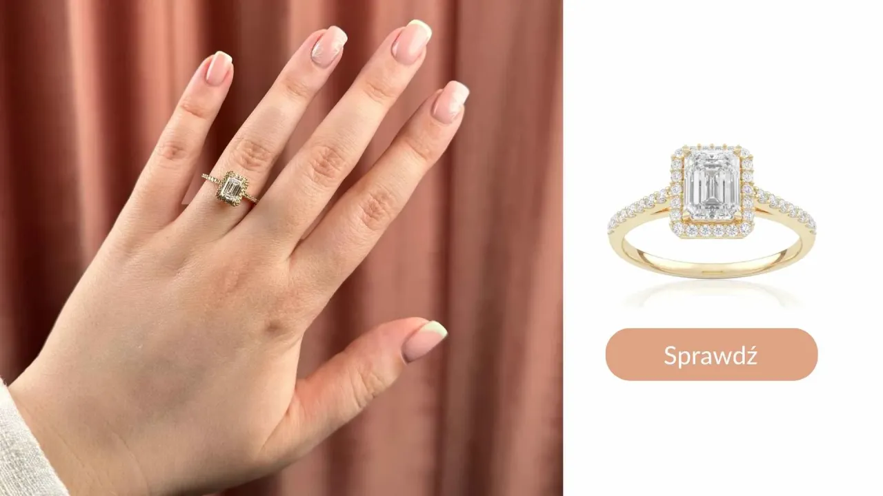 diament 1 karat na palcu vs 0.5 karat