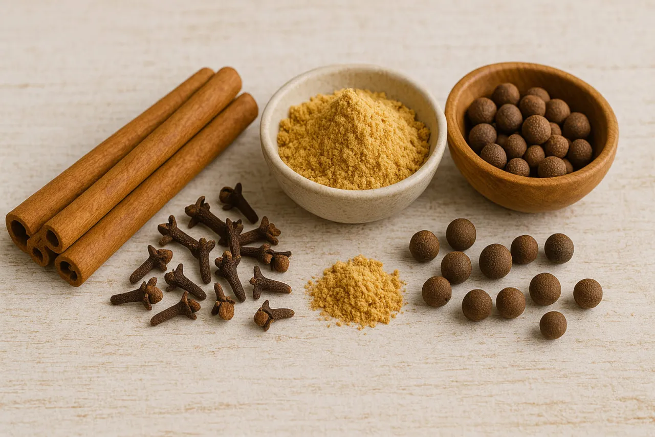 Auswahl klassischer Lebkuchengew&uuml;rze einzeln