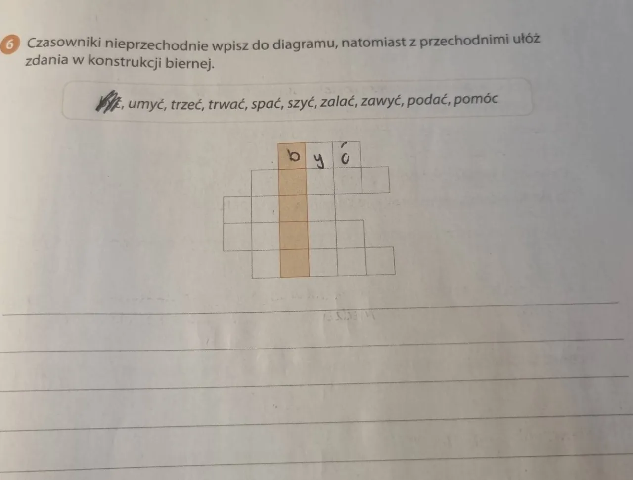 diagram czasowniki przechodnie nieprzechodnie