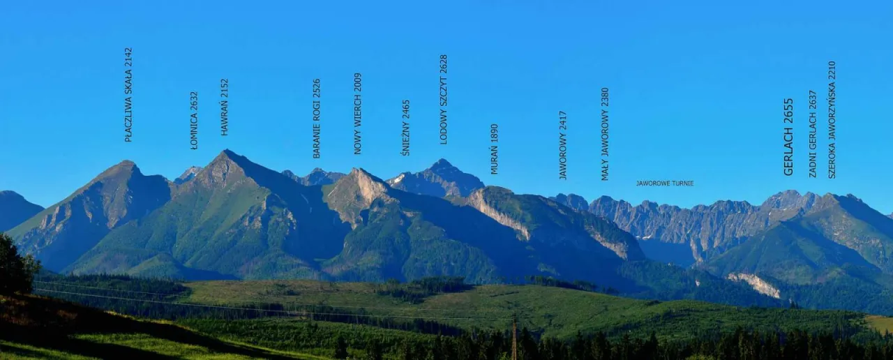 Panorama Tatr z Bukowiny Tatrzańskiej