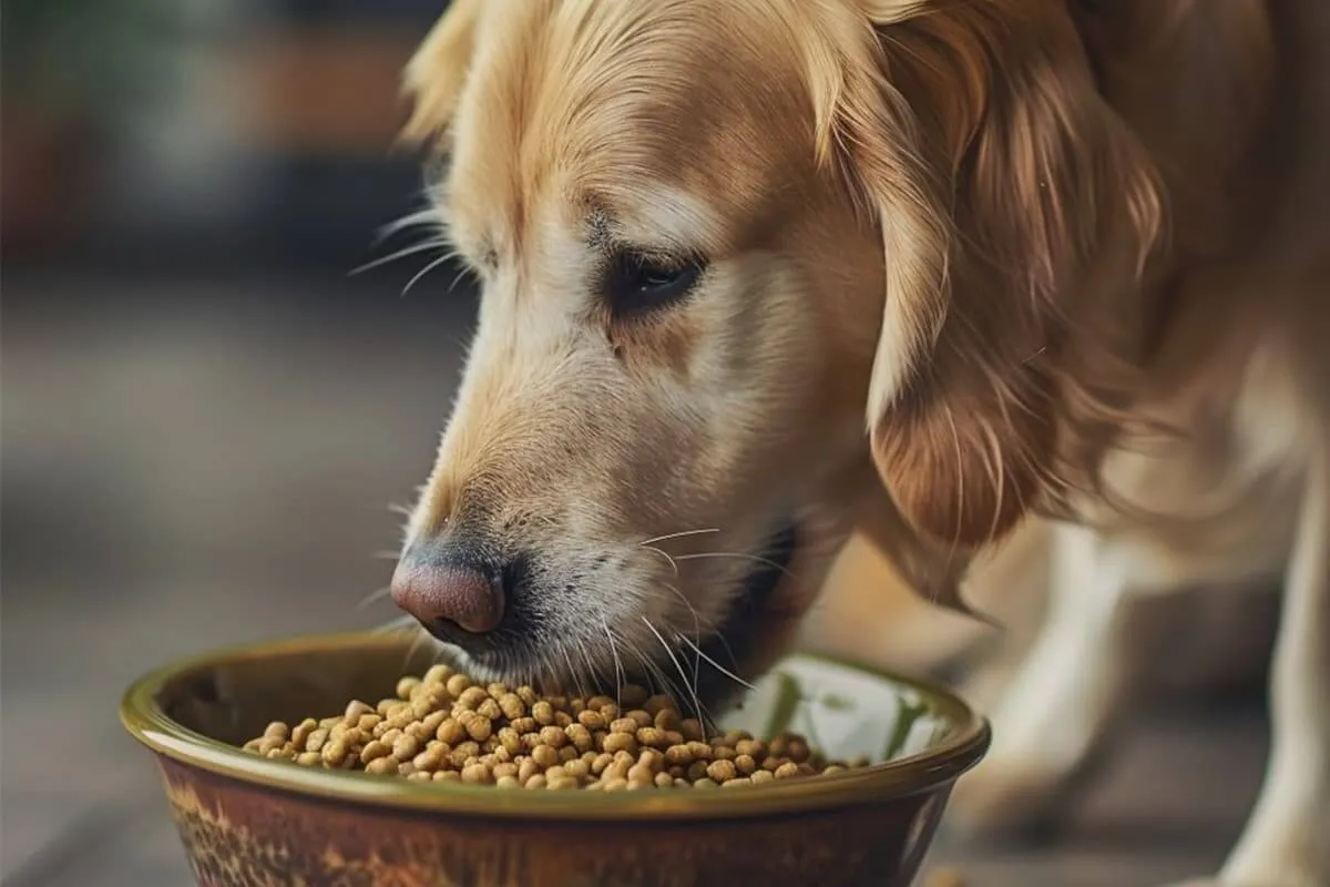 pies jedzący kuskus bezpiecznie