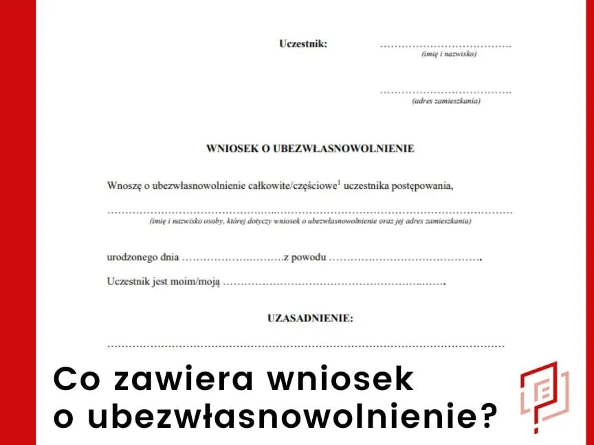 Wniosek o ubezwłasnowolnienie formularz