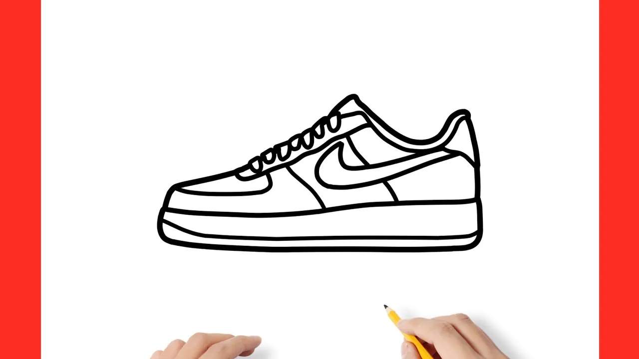 Nike Air Force 1 zeichnen Schritt f&uuml;r Schritt