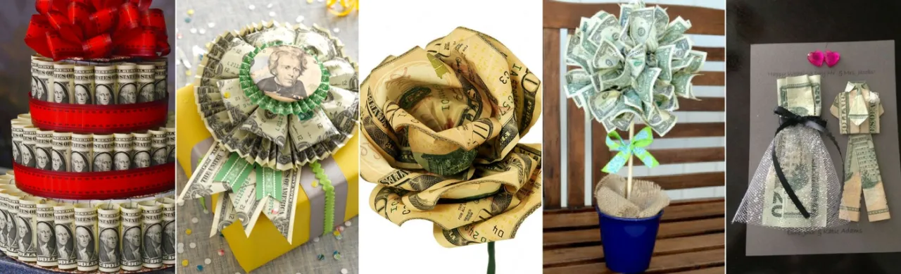 kreatywne prezenty pieniężne na wesele, Geldgeschenke pomysły