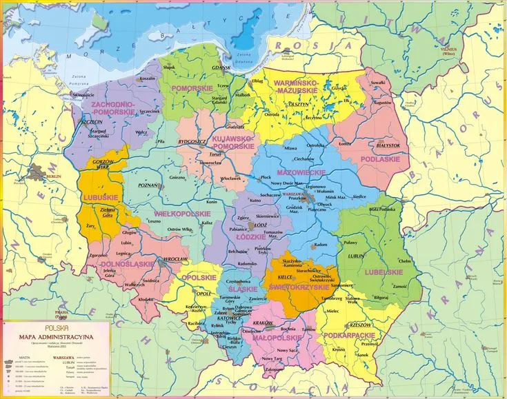 mapa dużego polskiego miasta z zaznaczonym centrum