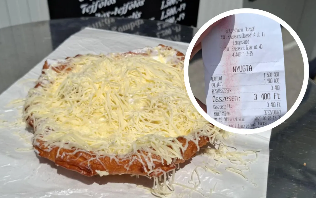 Lángos z serem kosztuje 3400 forintów. Taki obiad na Węgrzech jest pyszny i sycący.