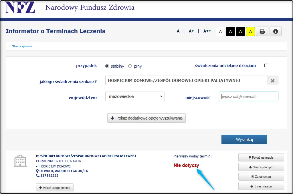 Informator o Terminach Leczenia NFZ screen