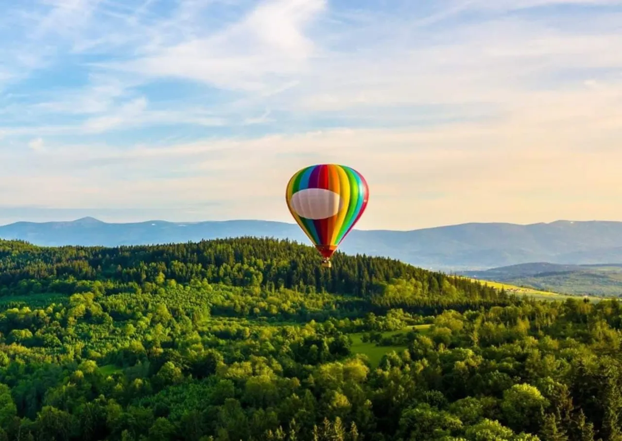 Mapa Polski popularne miejsca lot&oacute;w balonem