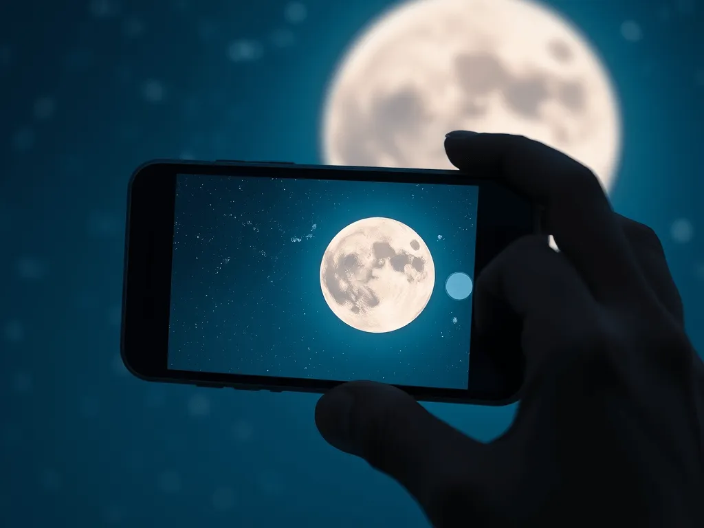 edycja zdjęcia księżyca iphone przed po