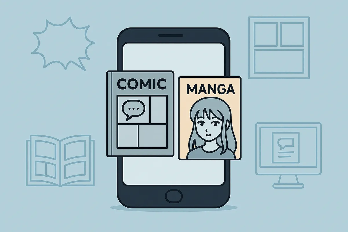 Telefon z okładkami komiks&oacute;w i mangi. Dowiedz się, skąd pobierać komiksy po polsku i czytać je online.