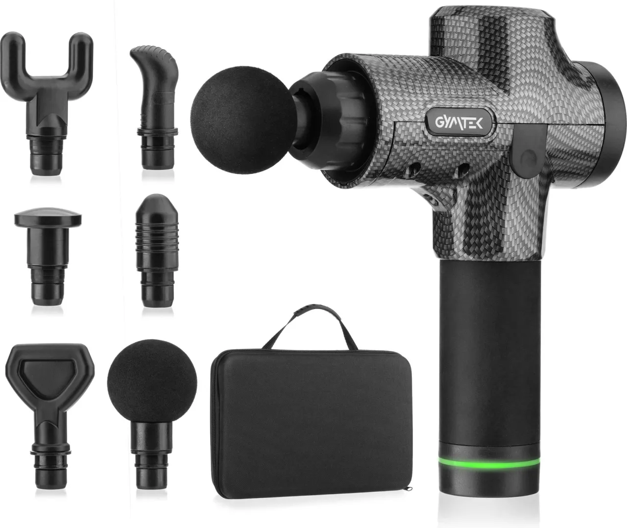 r&oacute;żne pistolety do masażu z widocznymi końc&oacute;wkami