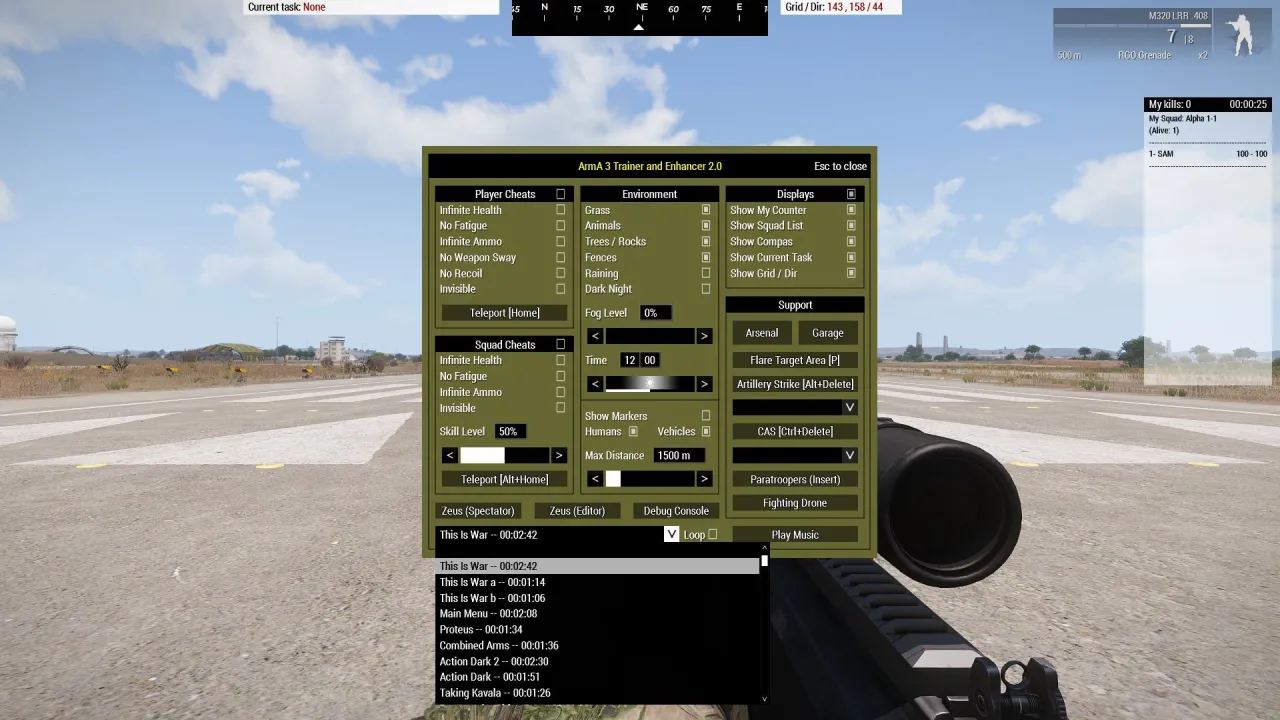 Arma 3 trainer overview