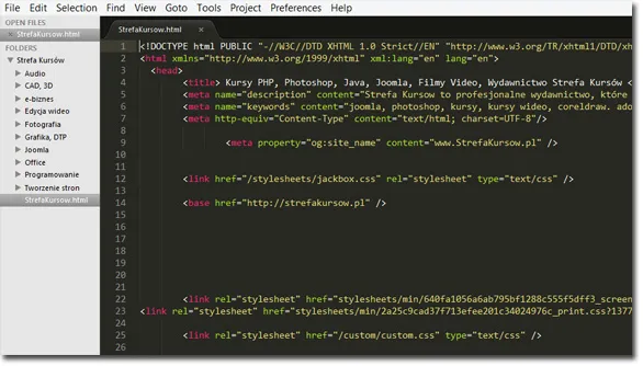prosty edytor kodu html