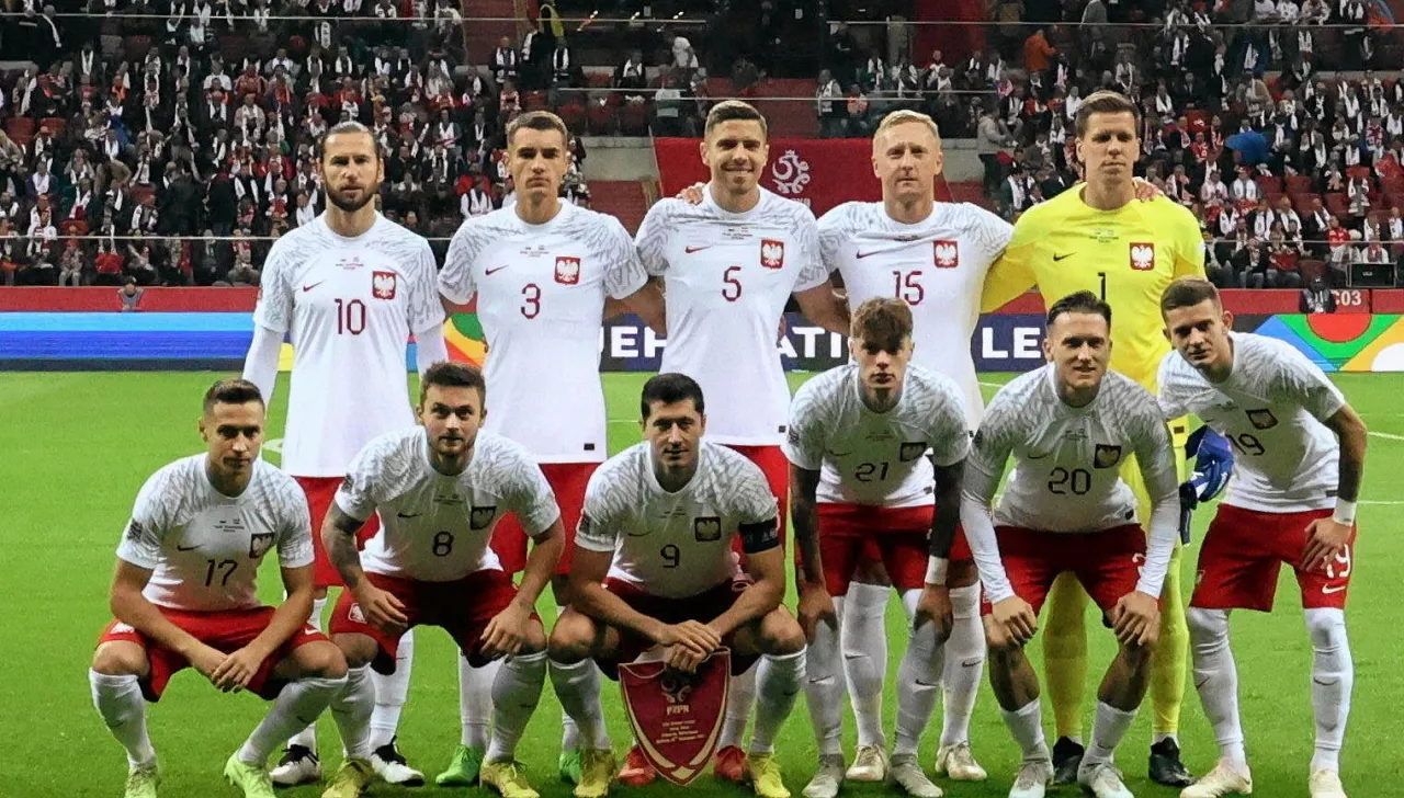 Piłkarze reprezentacji Polski na boisku