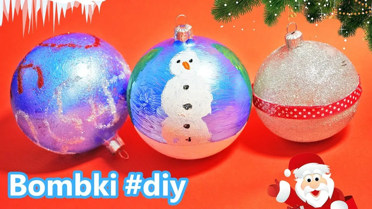kolorowe bombki styropianowe pomalowane farbami akrylowymi DIY