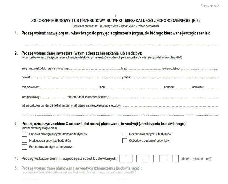 różne rodzaje budynków pozwolenie zgłoszenie