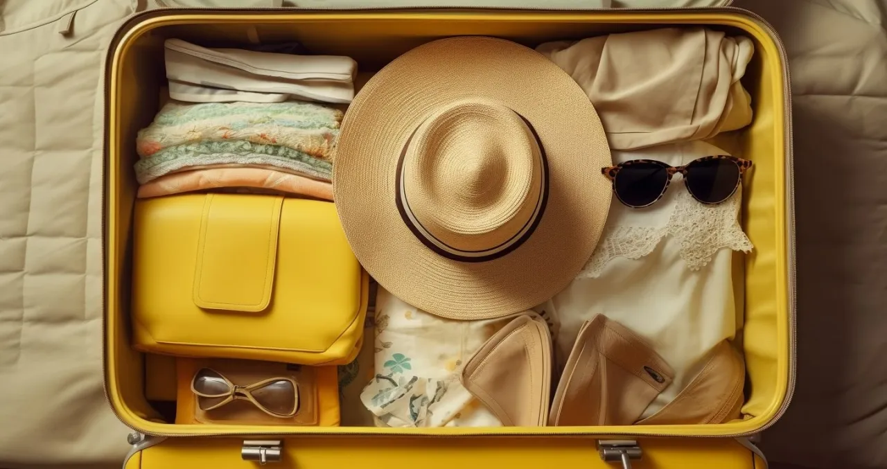 walizka spakowana na wakacje w Grecji