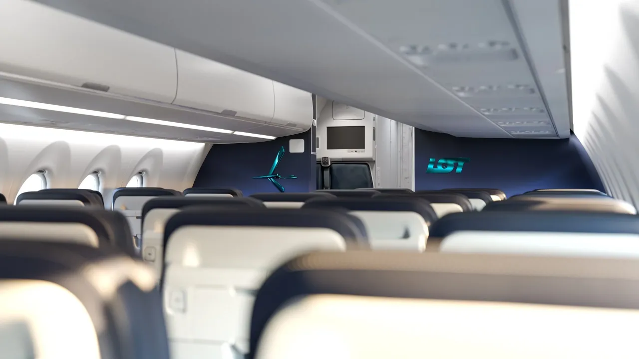 Wnętrze samolotu komfortowy lot długodystansowy