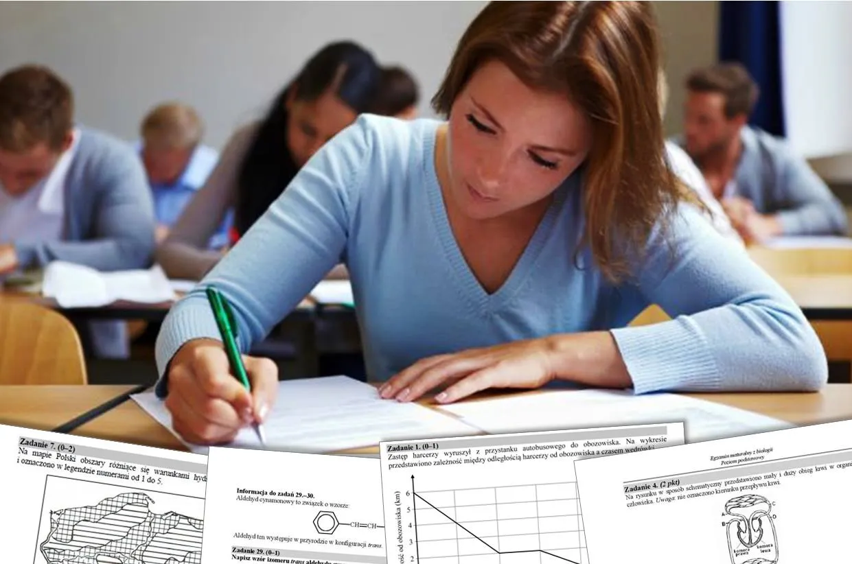Uczeń piszący maturę, dostosowania maturalne, spokojna sala egzaminacyjna