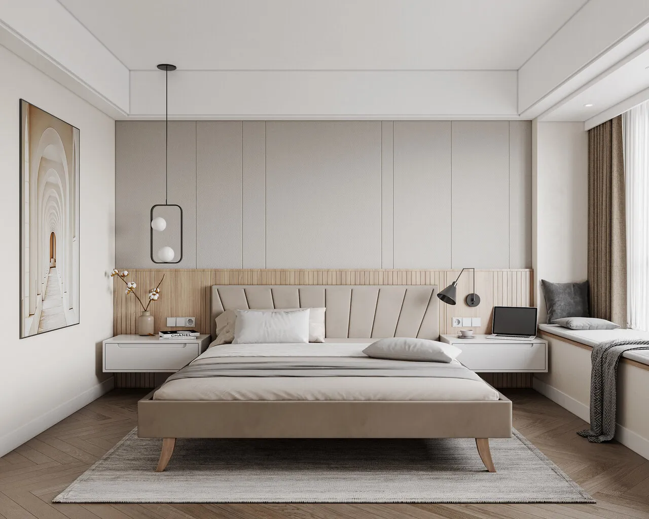 Beżowa sypialnia inspiracje style aranżacyjne