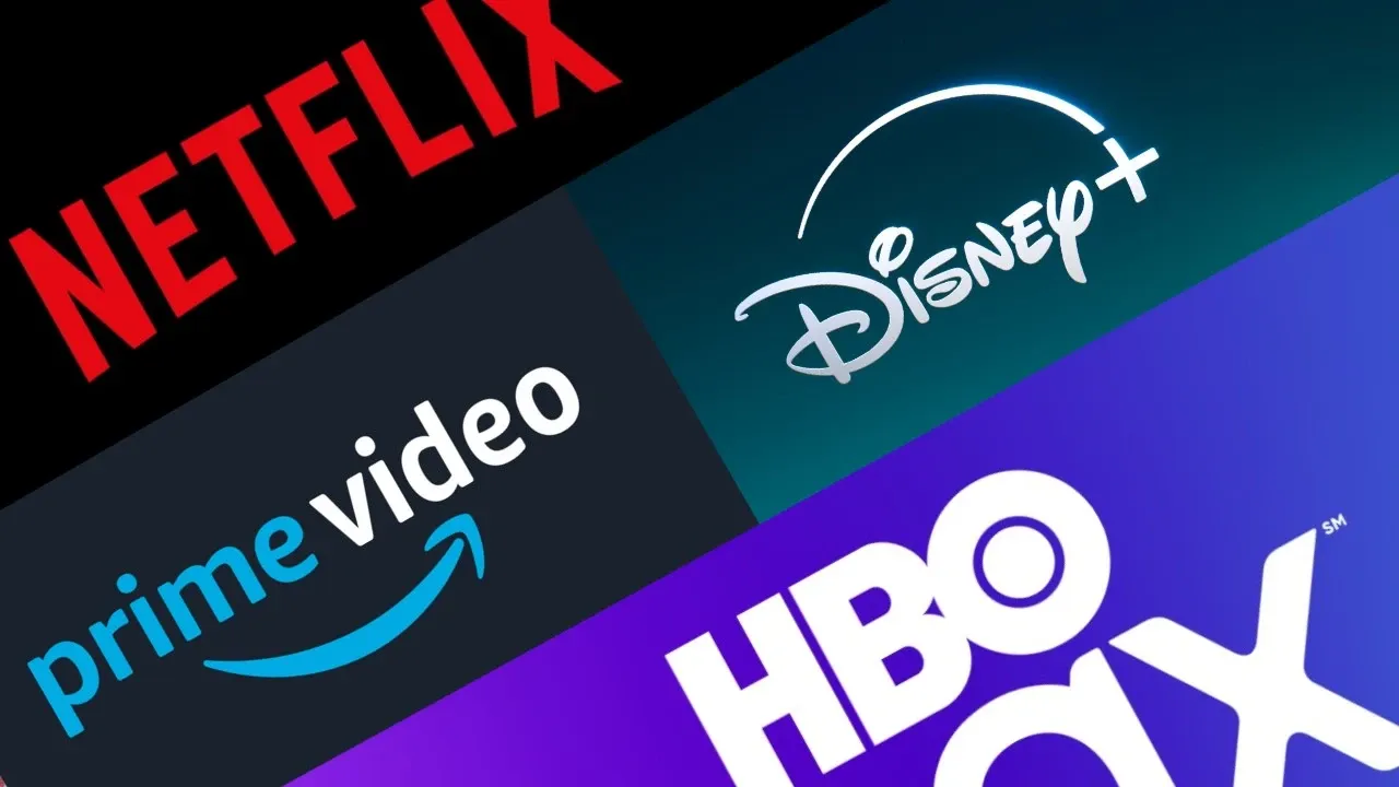 Logo platform streamingowych Netflix HBO Max Amazon Prime Video Disney Plus