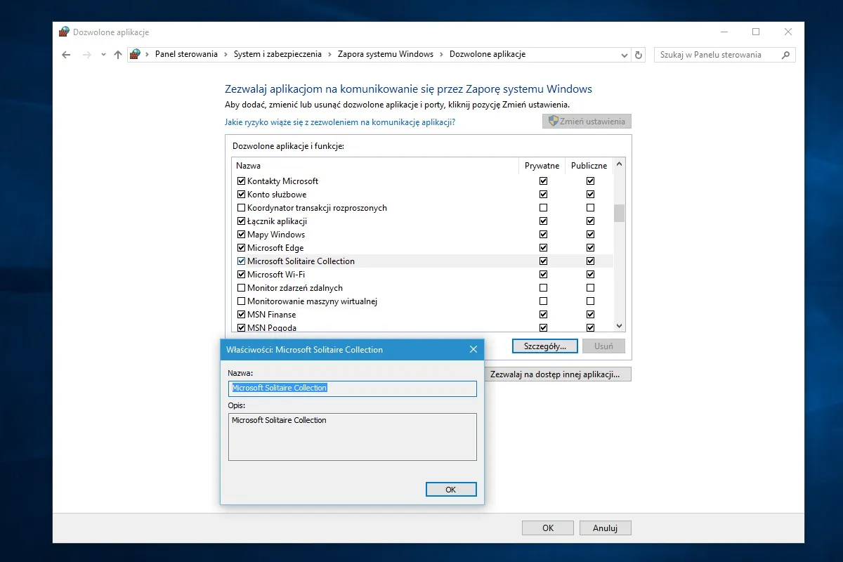 Jak zablokować dostęp do internetu aplikacji Windows 10: okno