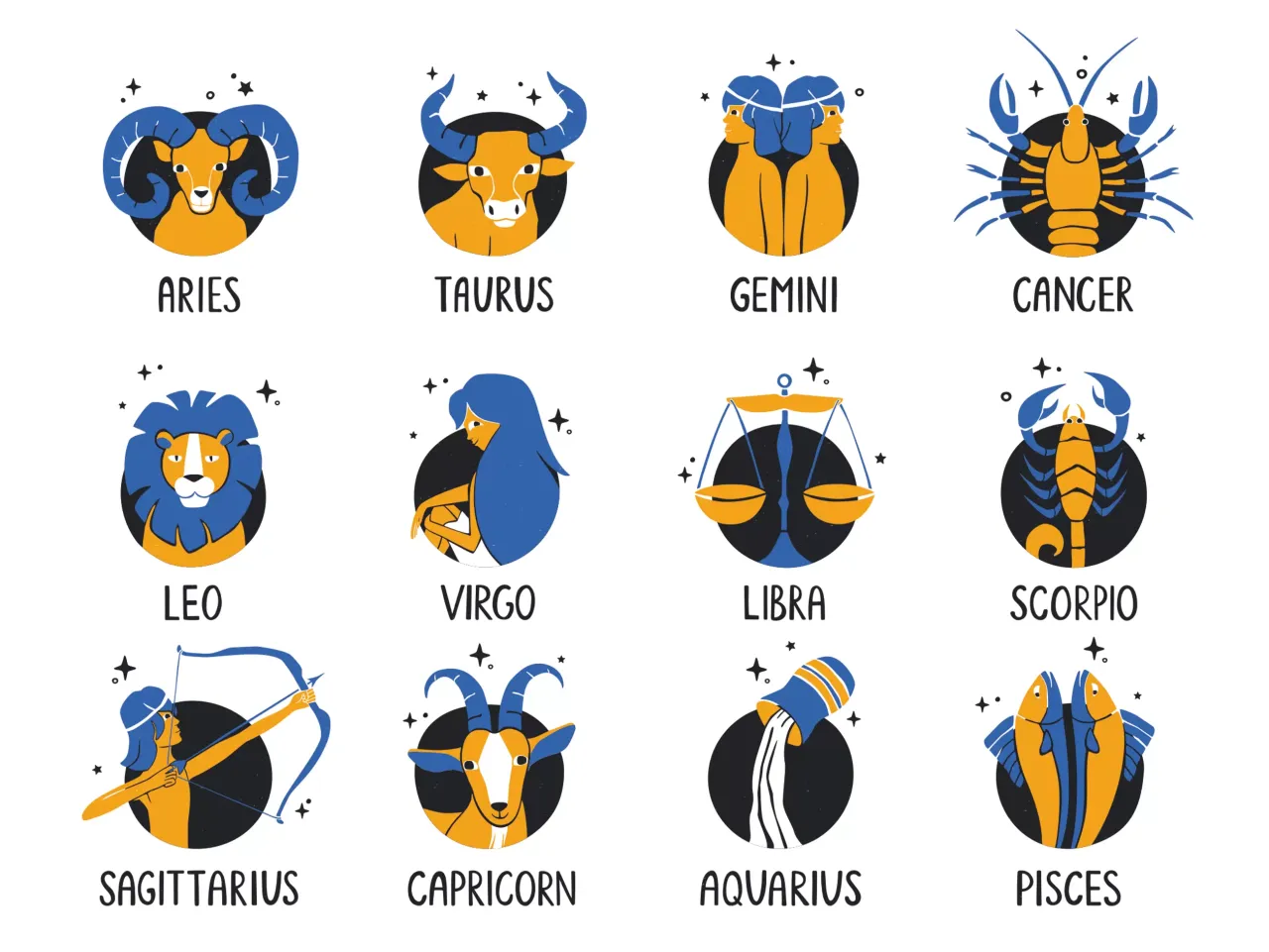 symbole znak&oacute;w zodiaku astrologia