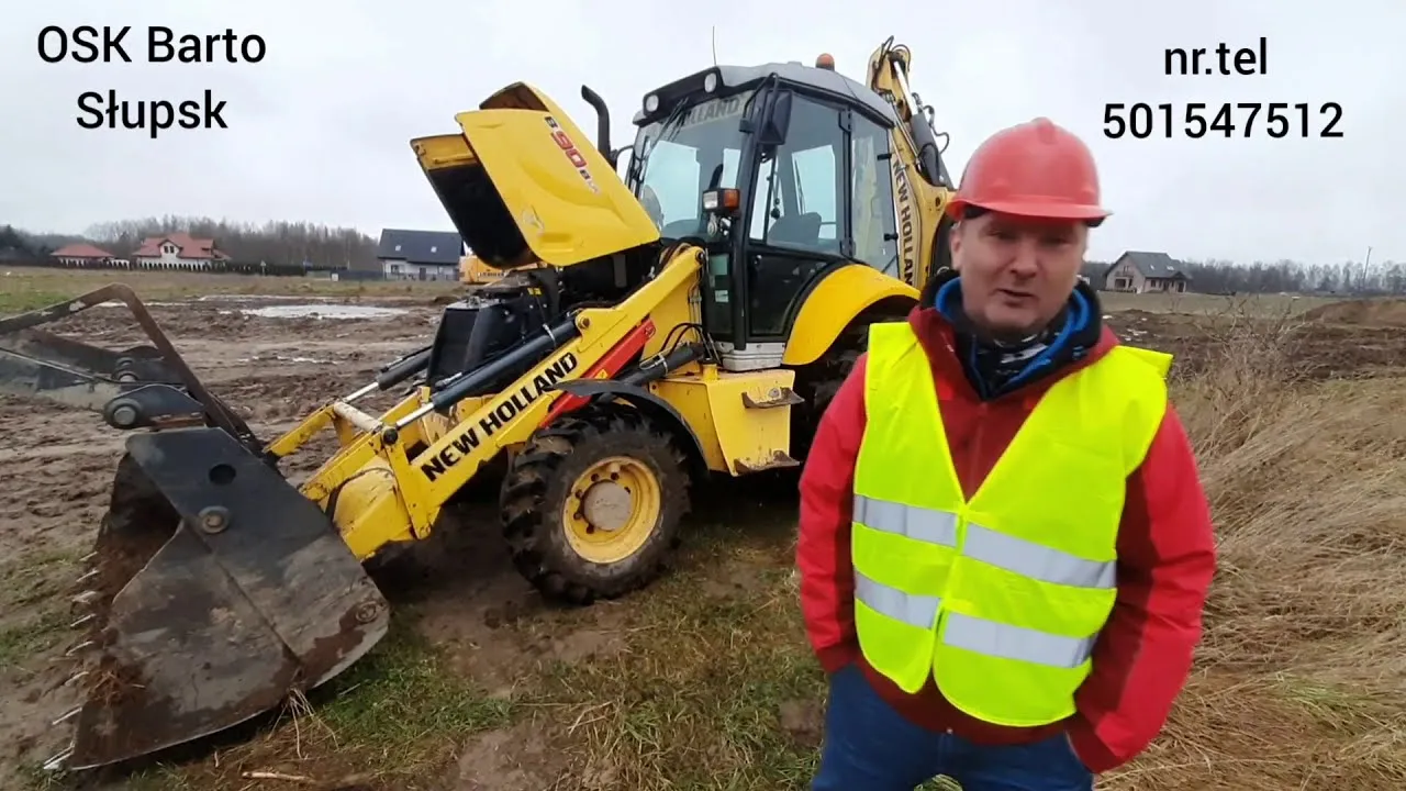 egzamin na koparko-ładowarkę plac manewrowy