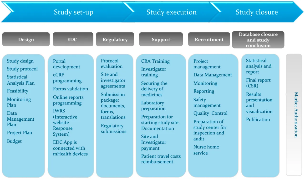 Schemat krok&oacute;w badań medycznych