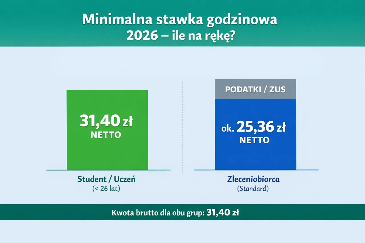 umowa zlecenie 2026 stawka minimalna staż pracy