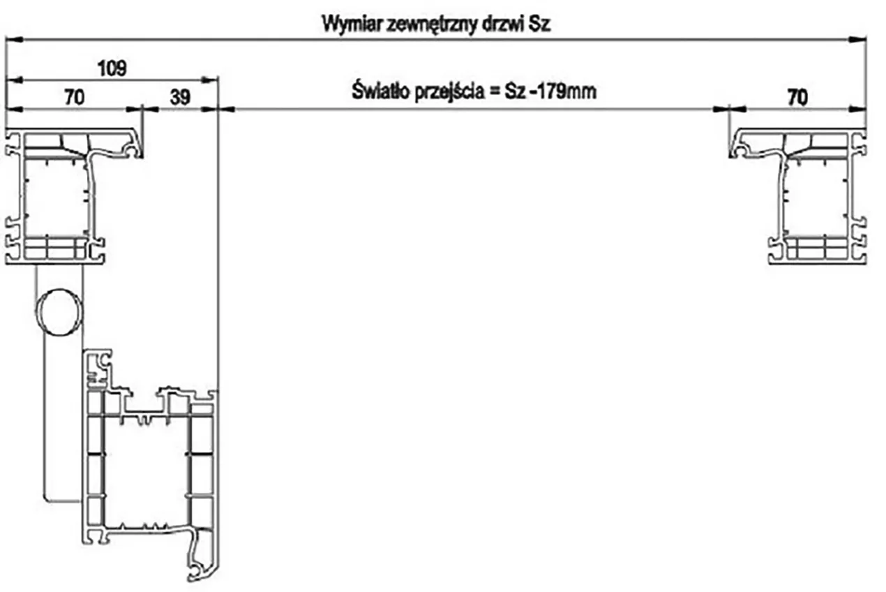 Montaż drzwi dwuskrzydłowych schemat wymiarowania otworu