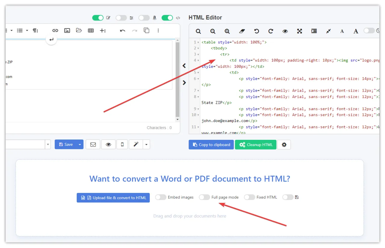 struktura tabelaryczna podpisu email html