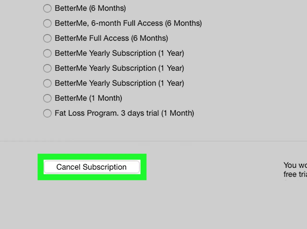 BetterMe anulowanie subskrypcji strona internetowa