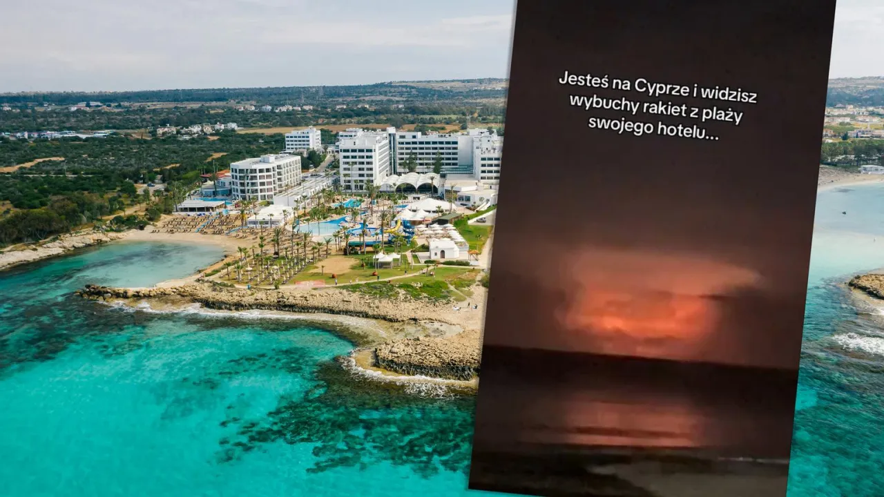 turysta zabezpieczający bagaż na plaży Cypr