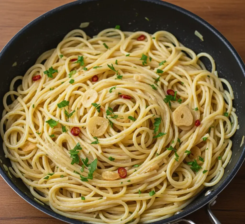 spaghetti aglio e olio gotowe danie