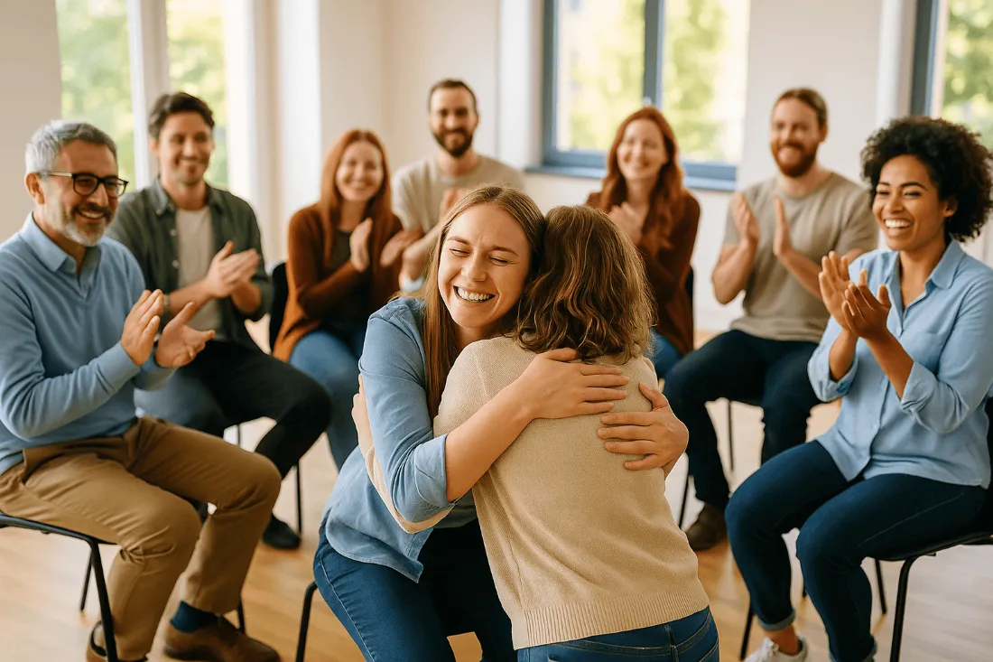 sesja psychoterapii, pacjent i terapeuta, symbol nadziei na zmianę